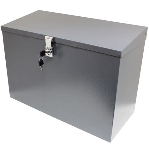 locking metal box|lockable steel storage boxes.